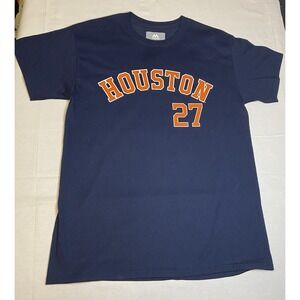 Jose Altuve Houston‎ Astros T Shirt Mens Medium Blue #27 Majestic Preowned
